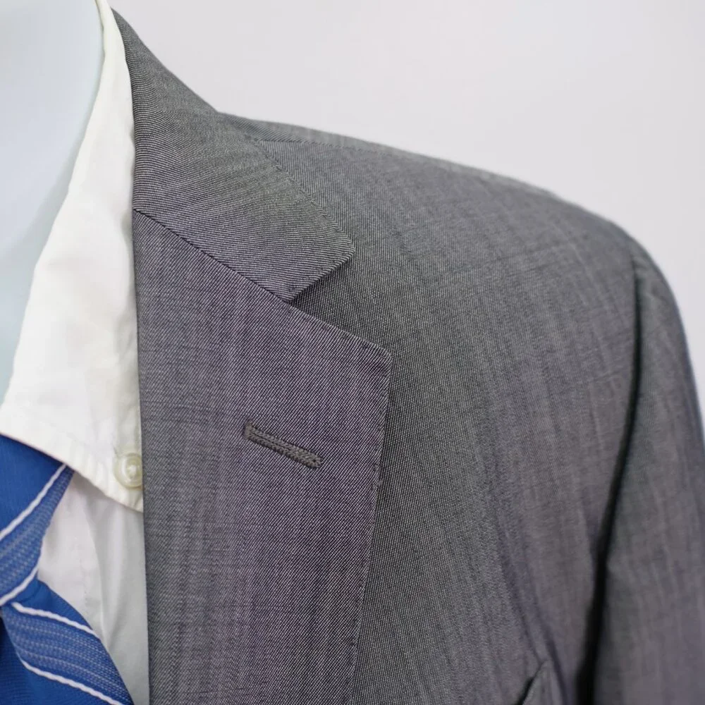 Ermenegildo Z Zegna Wool‎ Mohair Gray Birdseye 2 Button Blazer 38S / Tagged 40R